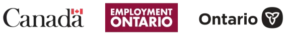 Government of Canada, Employment Ontario, Province of Ontario logo lockup