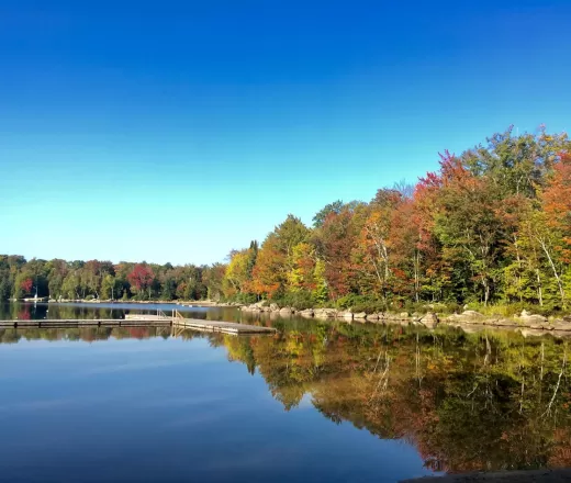 View of Koshlong Lake and YMCA Wanakita Waterfront
